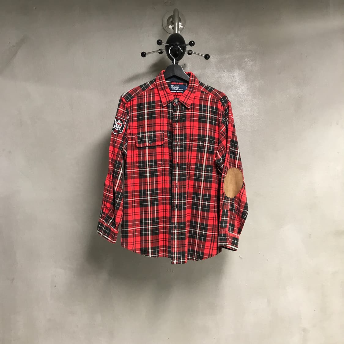 폴로 랄프로렌 패치 체크 셔츠 L 상품이미지1