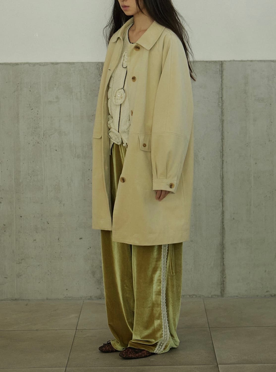 호쿠스포쿠스 Thick suede half coat 스웨이드 하프 코트 상품이미지2