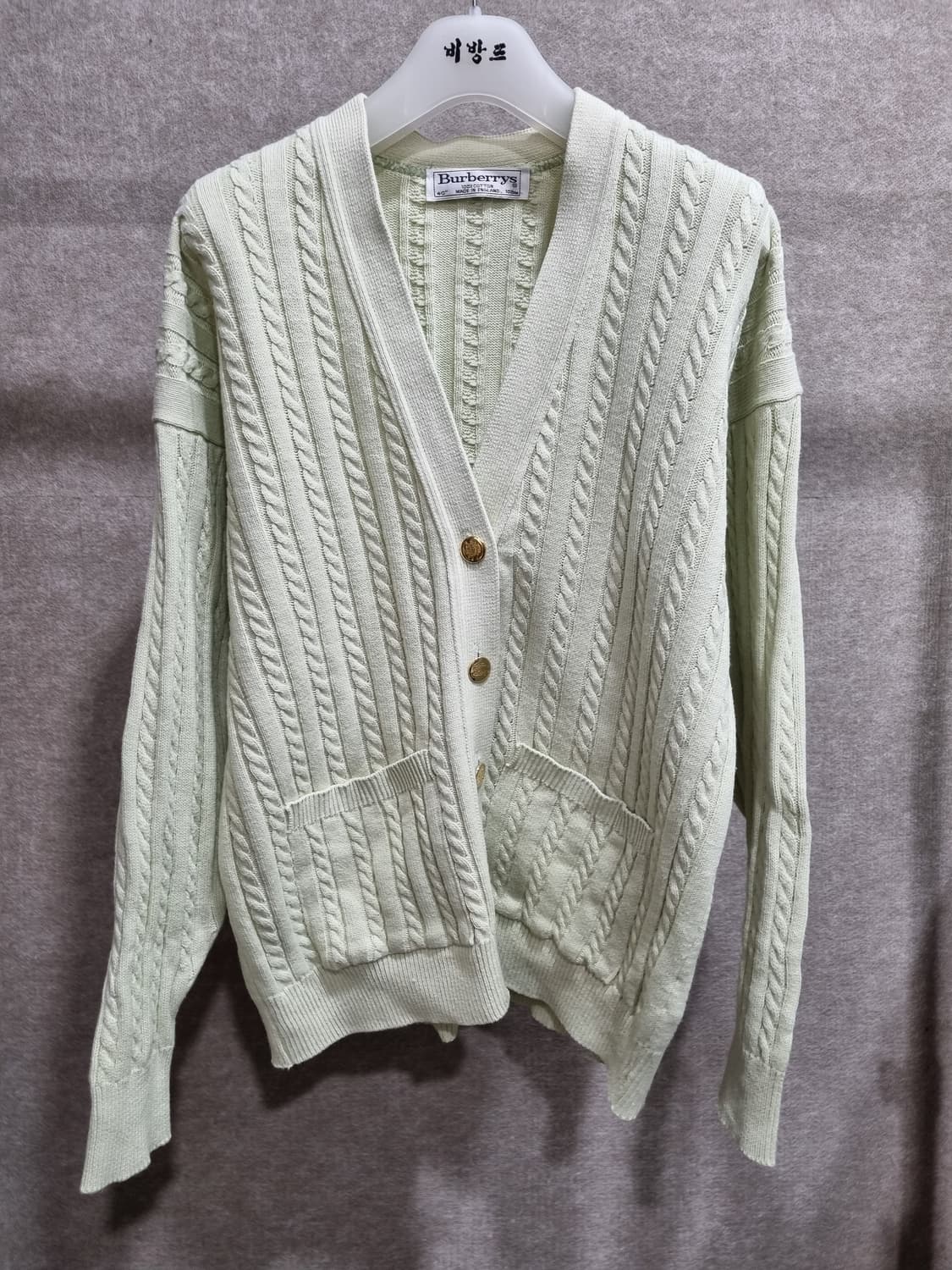 여성 90~95 버버리 케이블 가디건 구형 상품이미지1