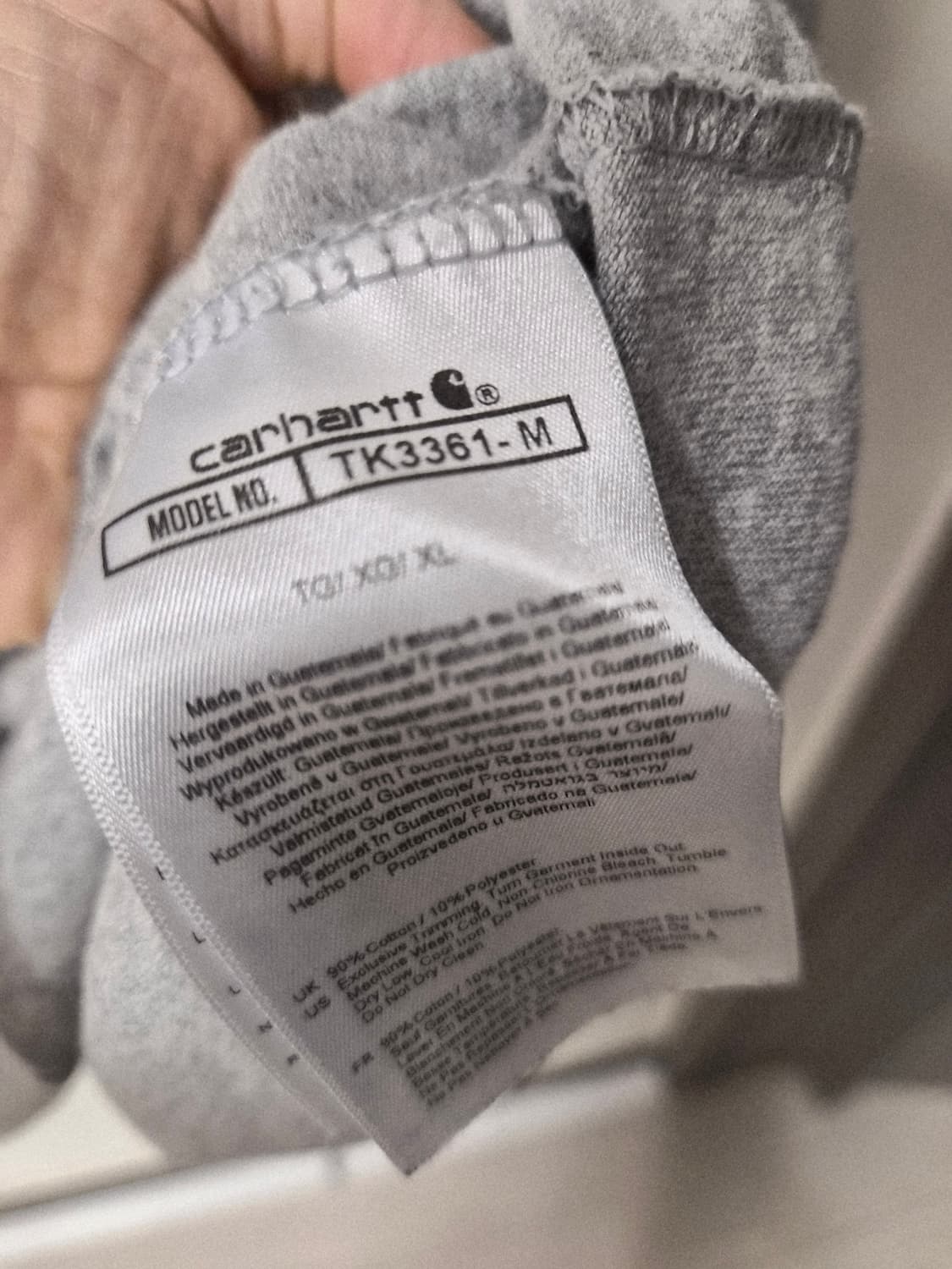 XL] 칼하트(Carhartt) 로고 반팔 티셔츠 (그레이/릴렉스핏) 상품이미지3