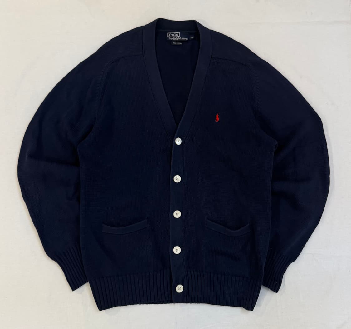 폴로 랄프로렌 코튼 니트 가디건 네이비 상품이미지1