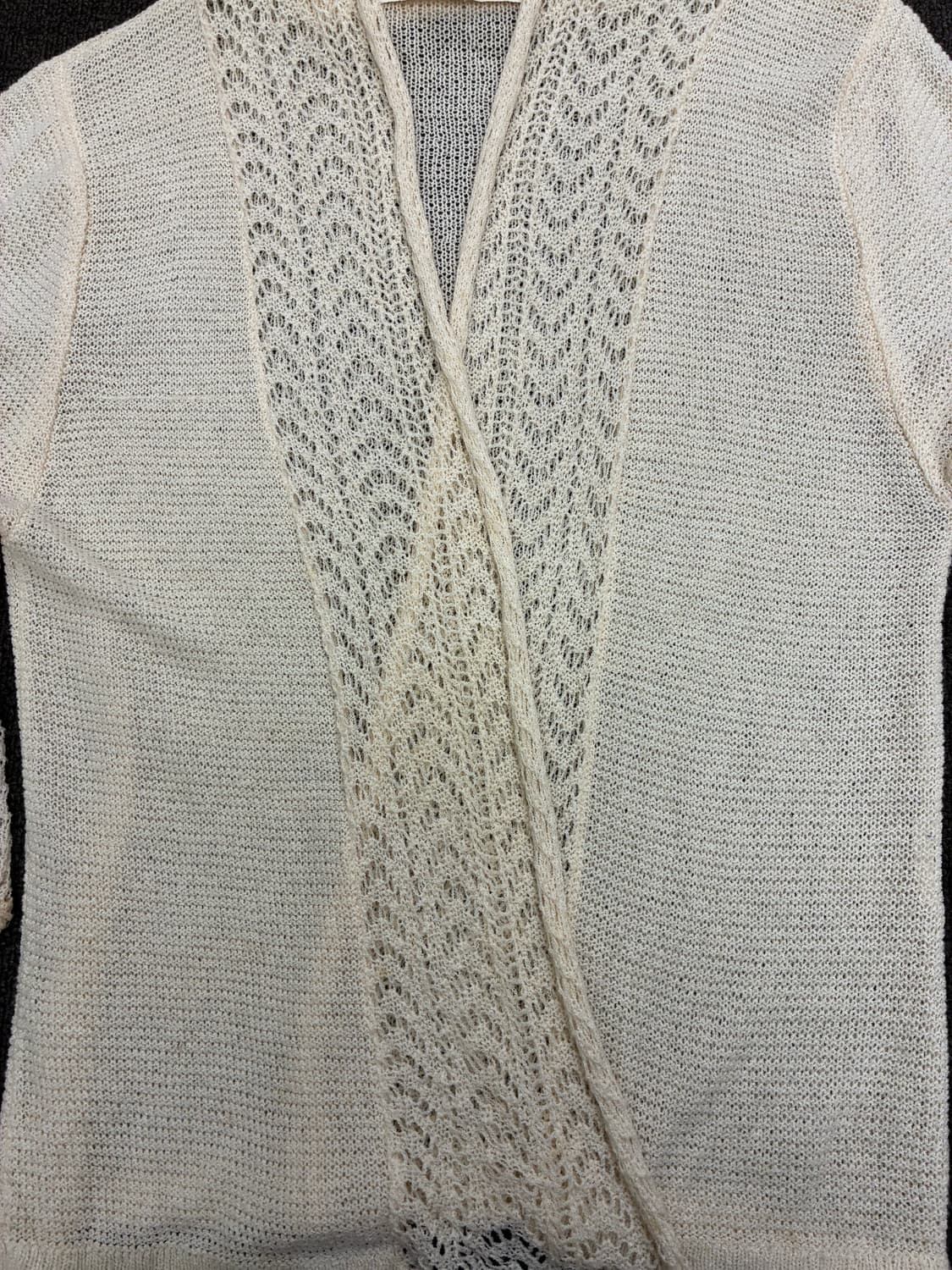 OS)Japanese vintage 여성 펀칭 디테일 니트 가디건(이염) 상품이미지3