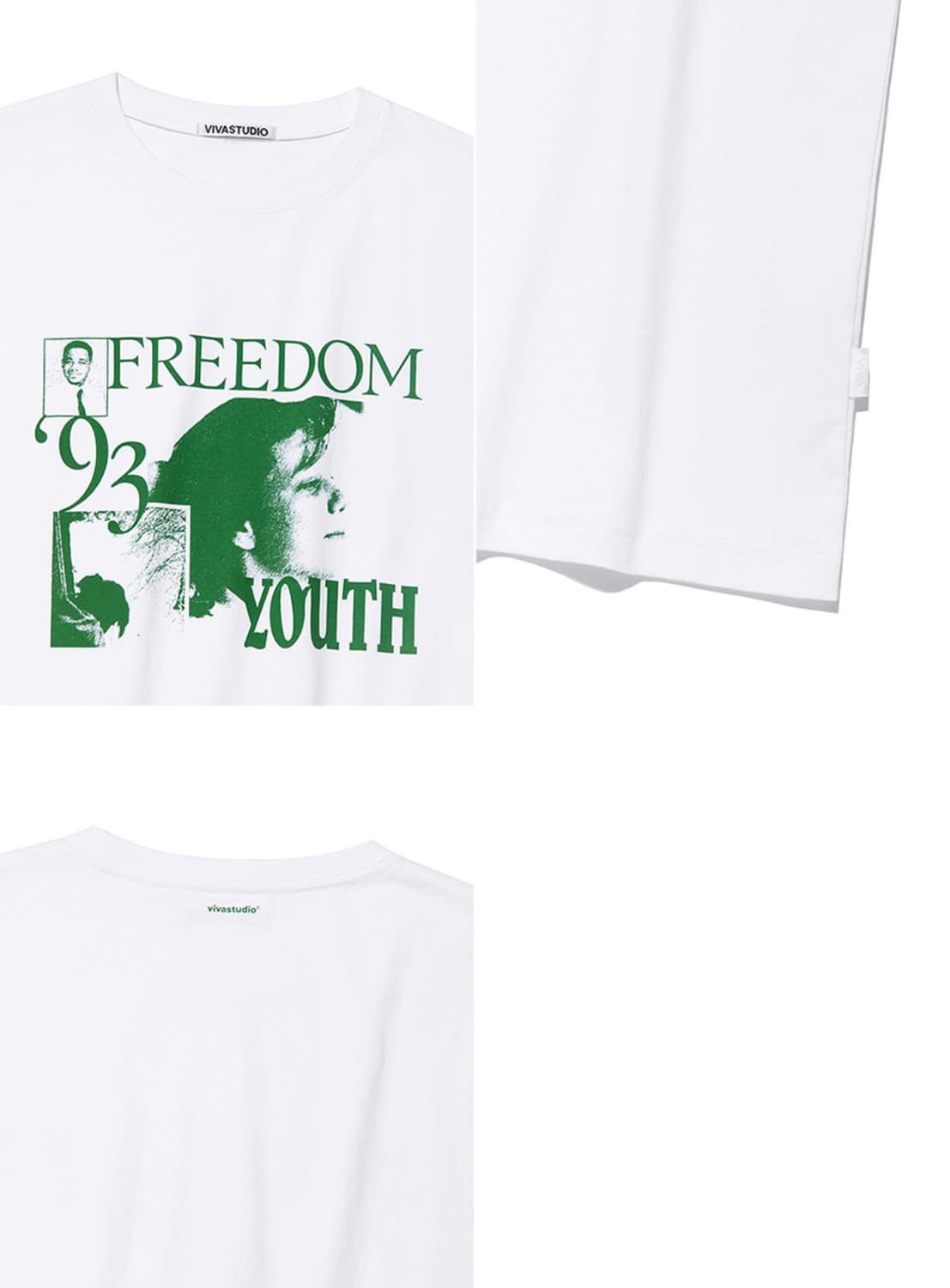 비바스튜디오 93 반팔 티셔츠 화이트 XL 상품이미지3