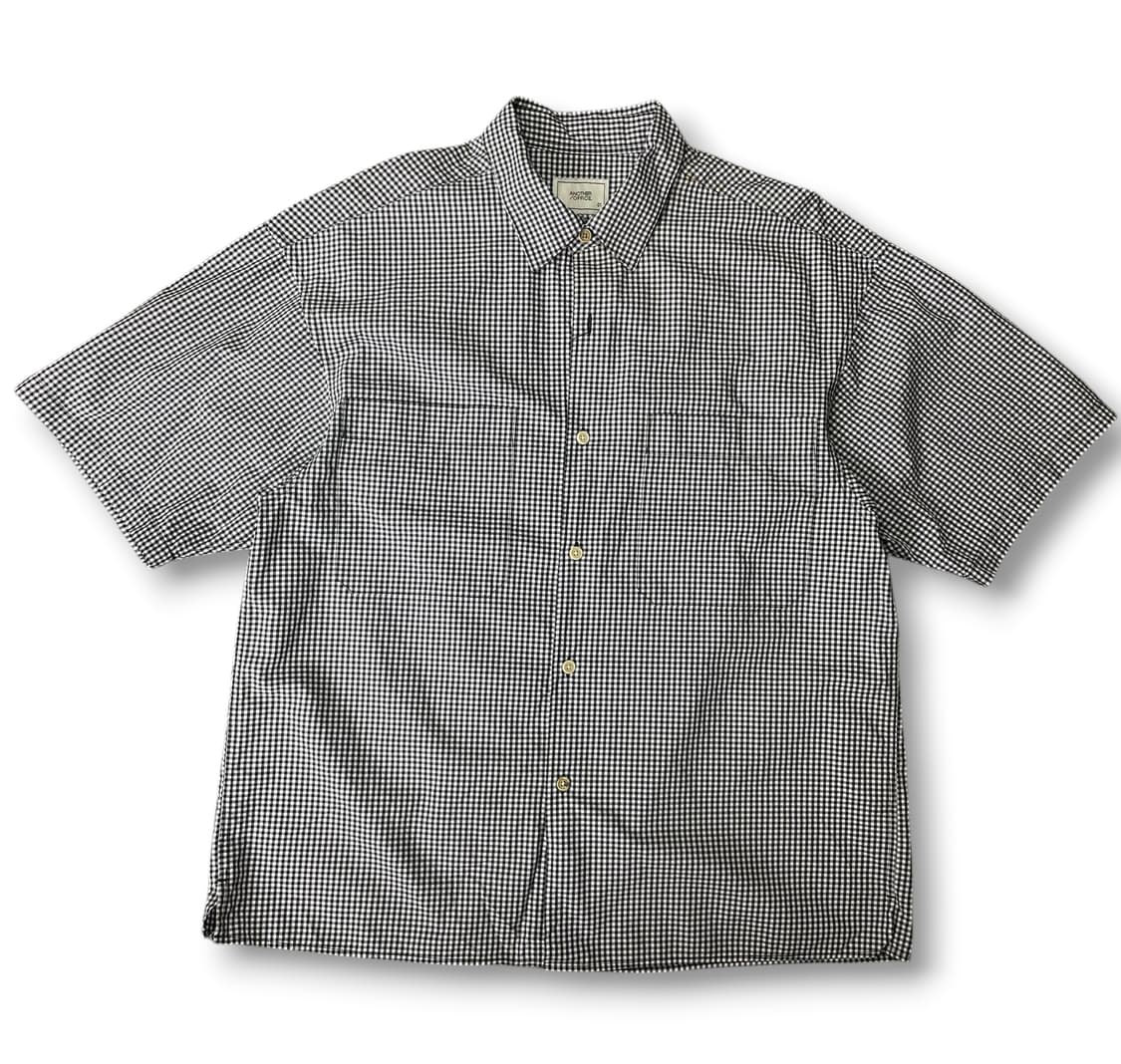 어나더오피스 깅엄 체크 반팔셔츠 M 상품이미지1