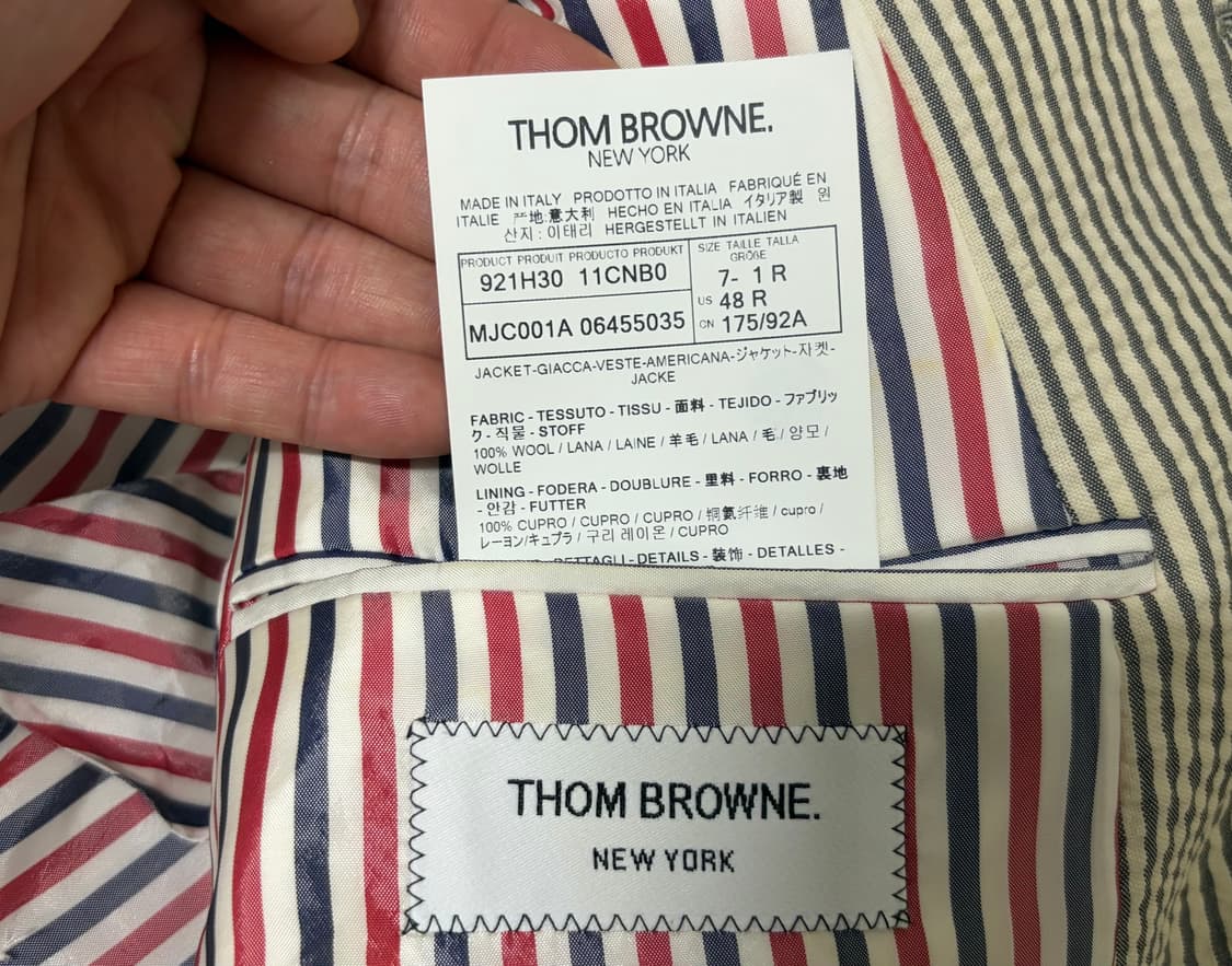톰브라운 울 시어서커 블레이저 자켓 1사이즈 상품이미지8