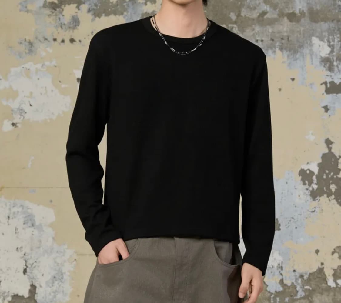 골지 크롭 라운드 티셔츠 상품이미지1