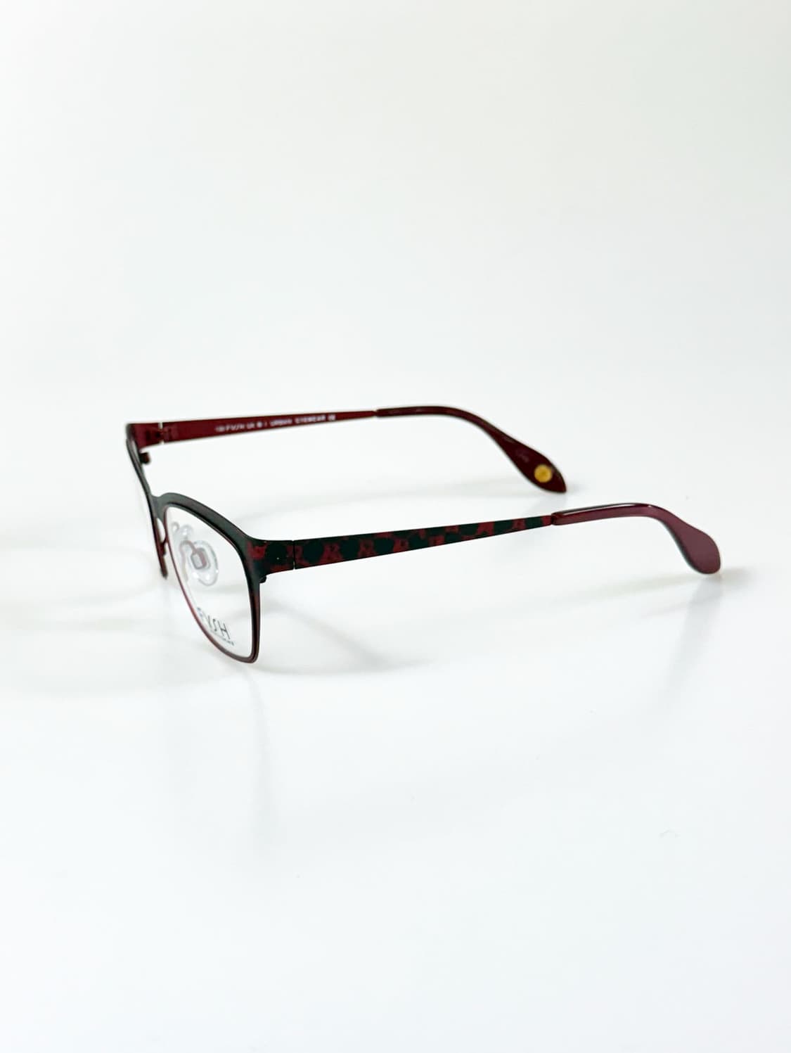 영국제 FYSH 버건디 레오파드 메탈 캣아이 스퀘어 빈티지 안경 상품이미지3