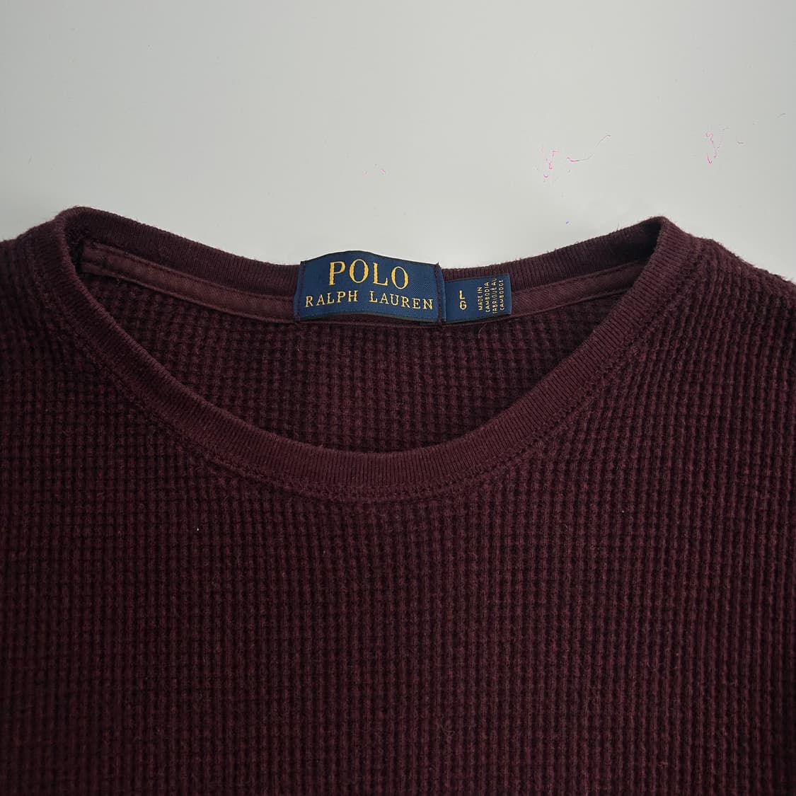 Polo Ralph Lauren 폴로 버건디 네이비포니 와플 니트  상품이미지5