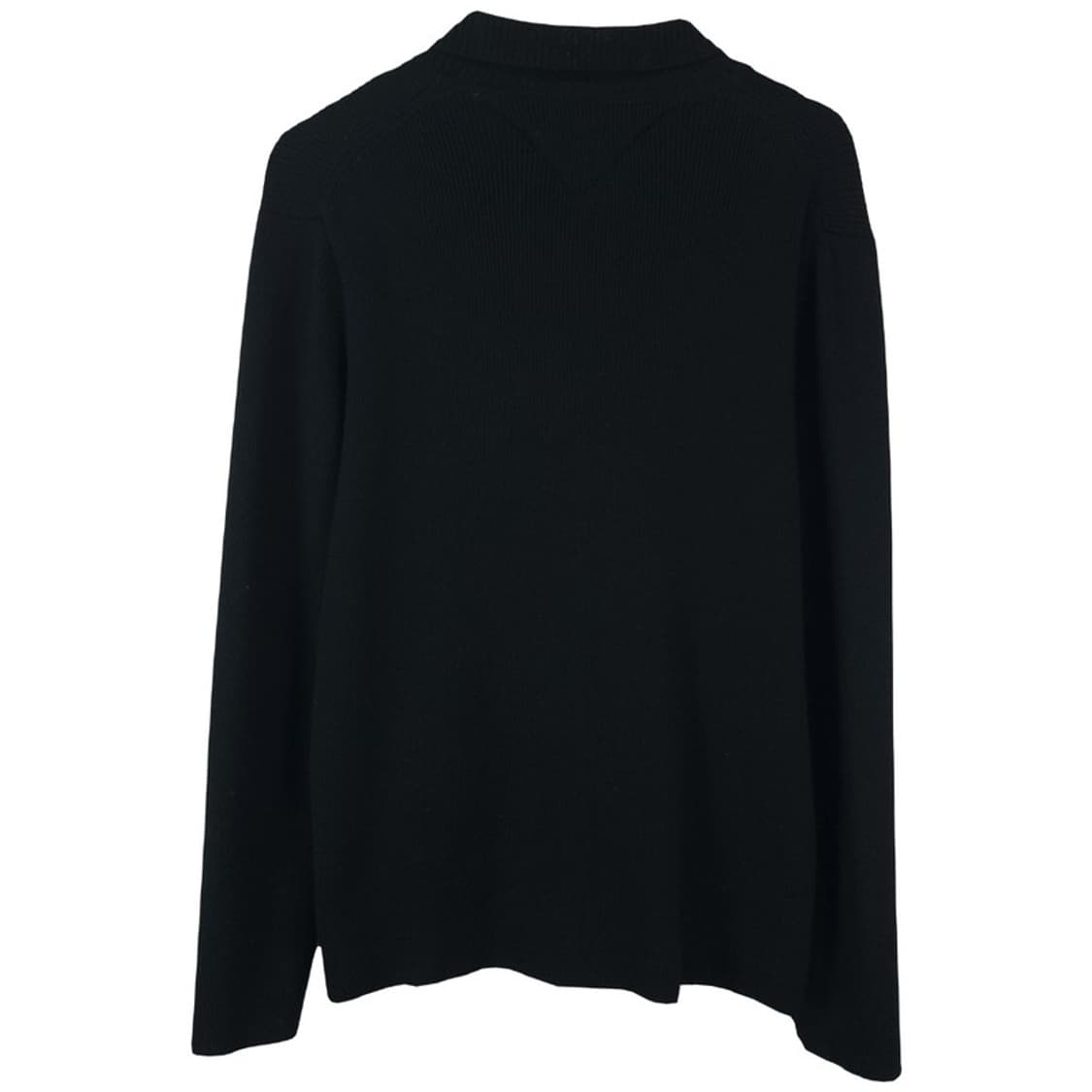 [타미힐피거] 로고 자수 니트 집업 가디건 블랙 M18639 상품이미지3