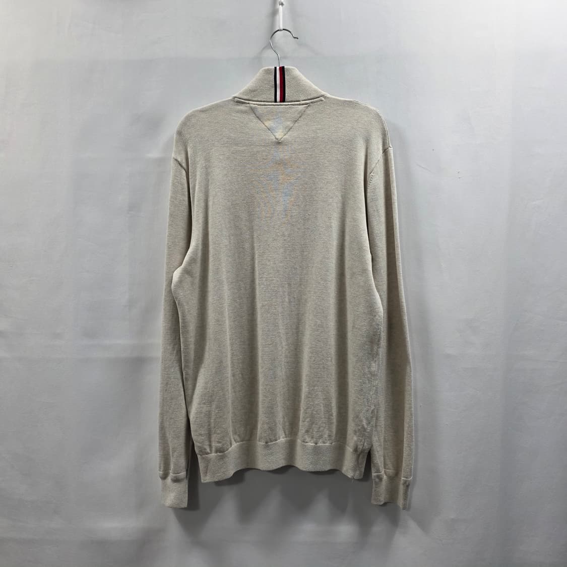 0753 [타미힐피거] 남성 코튼 반집업 긴팔 니트 L 상품이미지2