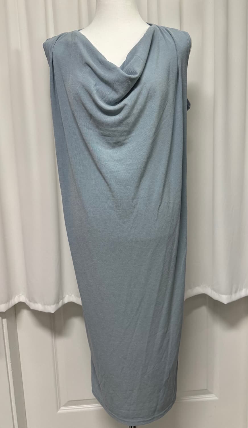 카울넥 드레이프 원피스 라이트블루 상품이미지7