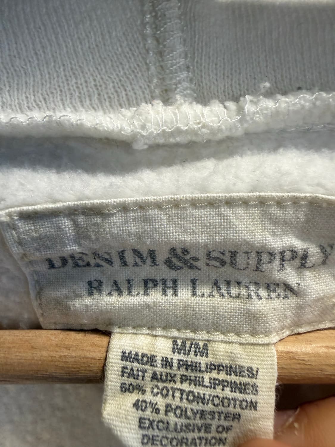 M 데님앤서플라이 랄프로렌 로고 풀집업 후드집업 화이트 상품이미지5