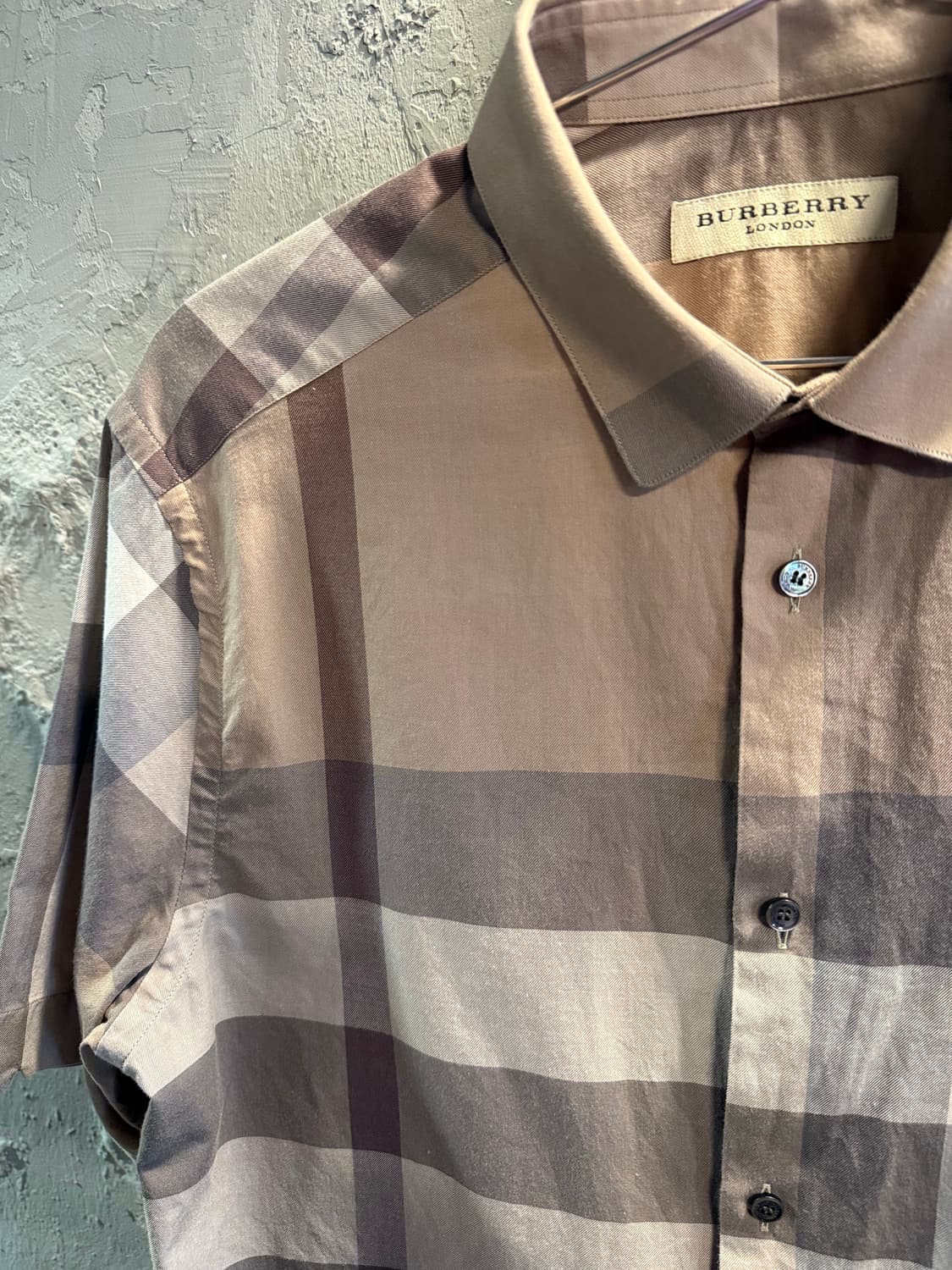 버버리 BURBERRY 런던 체크 반팔 셔츠 베이지 M 상품이미지3