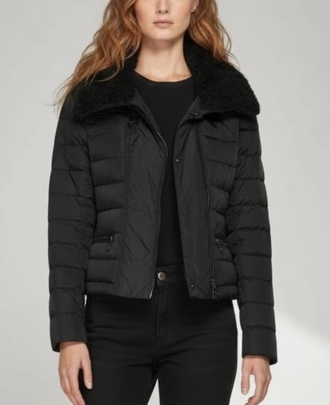 몽클레르 몽클레어 프레네 블랙 양털 카라 다운패딩 상품이미지2