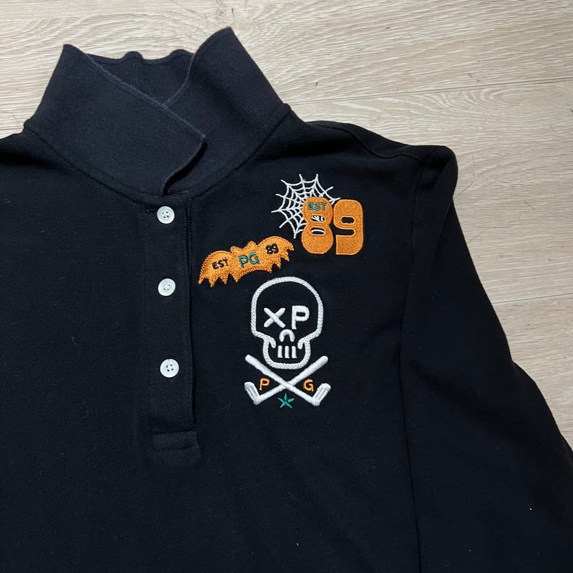 파리게이츠 여성 골프웨어 자수로고 터틀넥 긴팔 카라티 [블랙] 0사이즈 상품이미지4