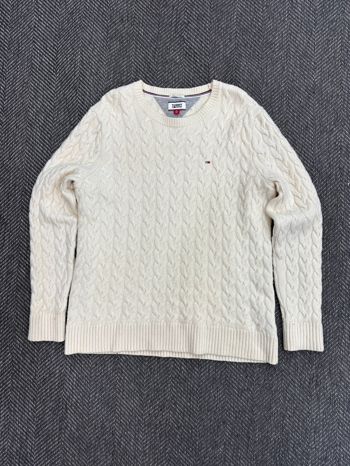 타미힐피거 꽈배기 니트 아이보리 상품이미지1