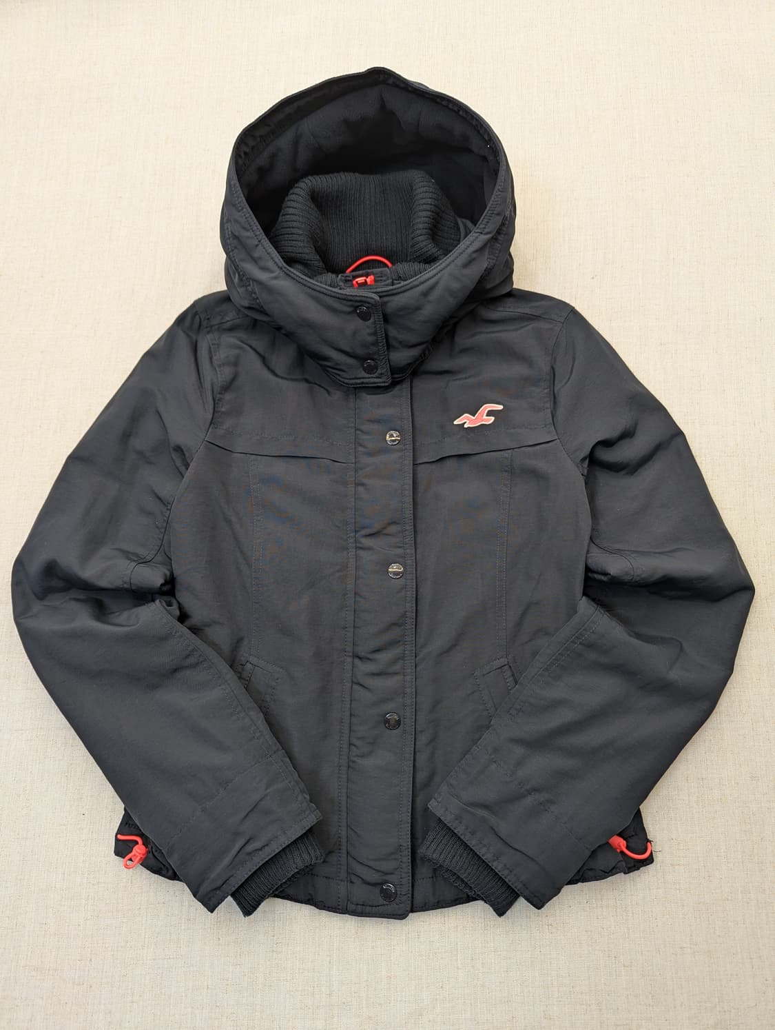 홀리스터 여성 후드 숏 자켓 블랙 상품이미지1