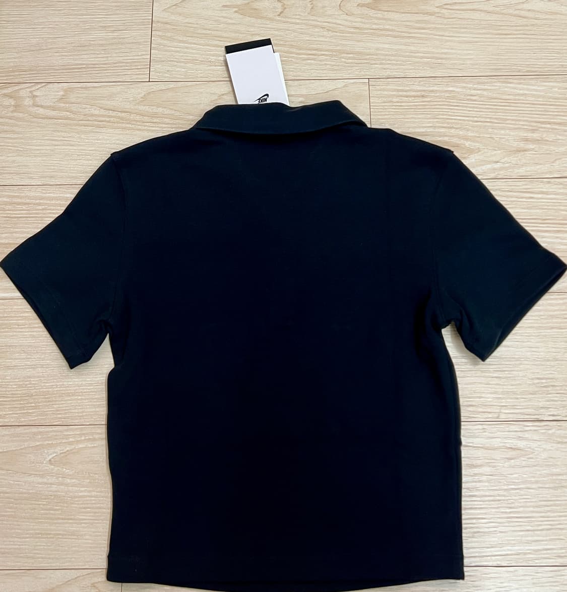 (S)(새상품)나이키 NSW 크롭 폴로 티셔츠 크롭 탑 블랙 상품이미지3