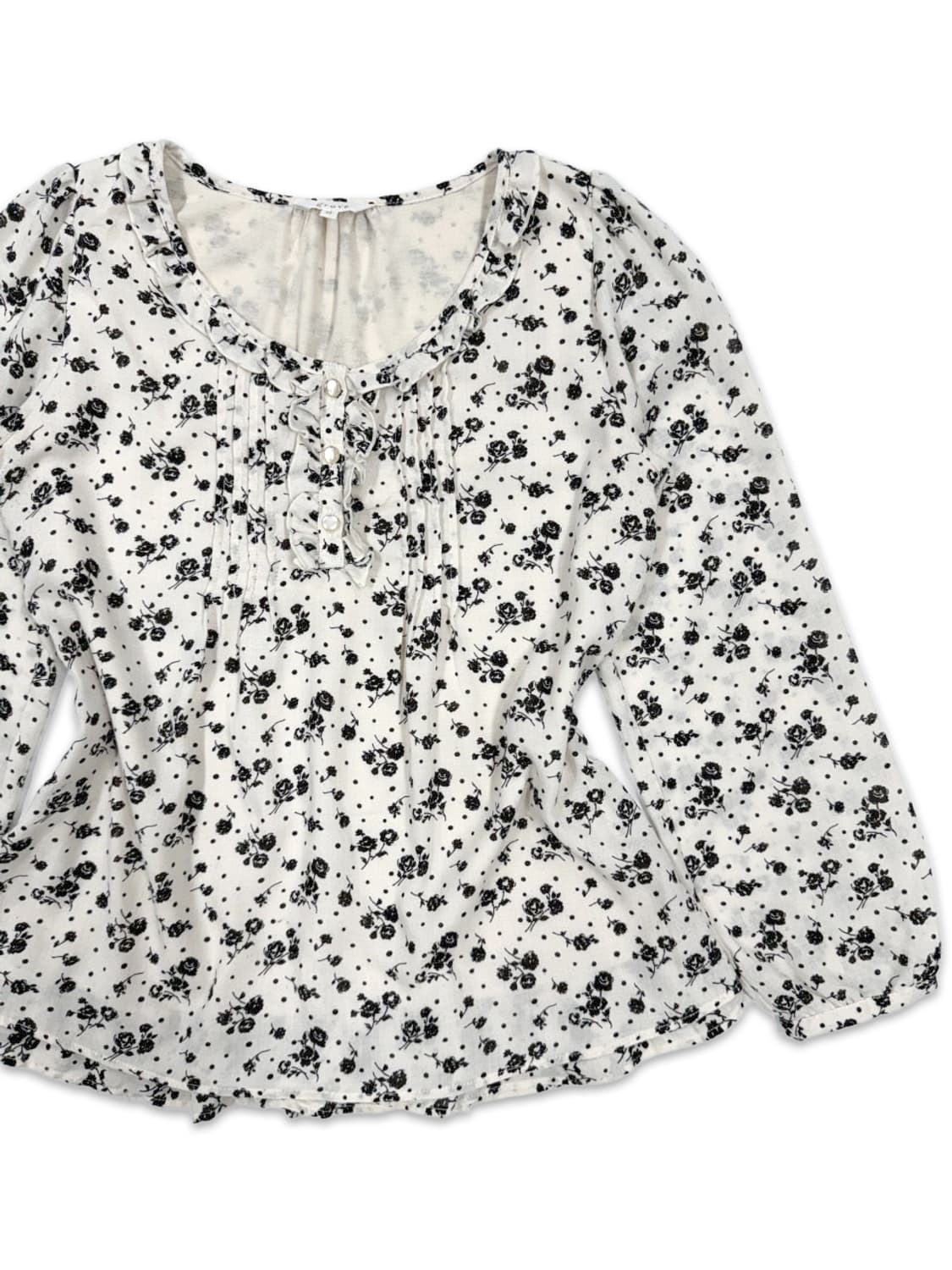 빈티지 로즈 프릴 모리 블라우스 상품이미지2