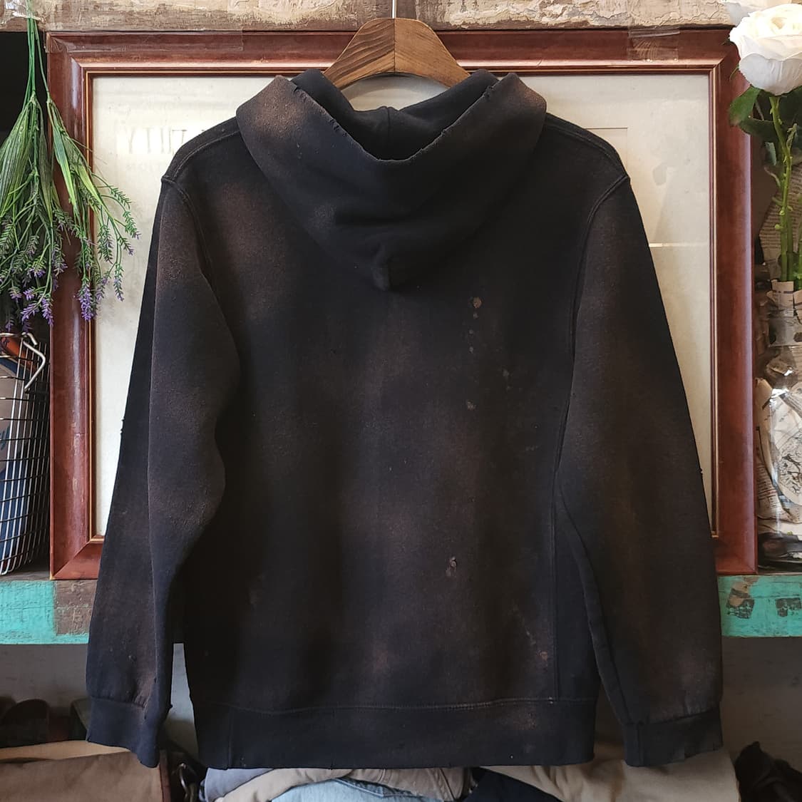 90s 러셀 후드 빈티지 스웻셔츠 썬페이딩 L 유스 상품이미지3