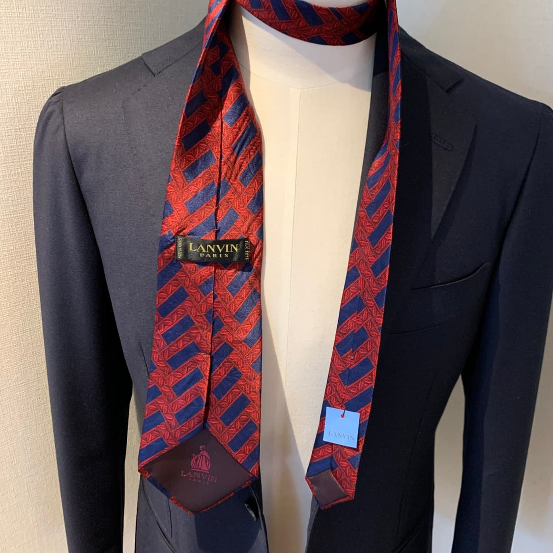 랑방(LANVIN) 기하학적패턴 명품넥타이 택 달린 미품 A+등급 상품이미지2