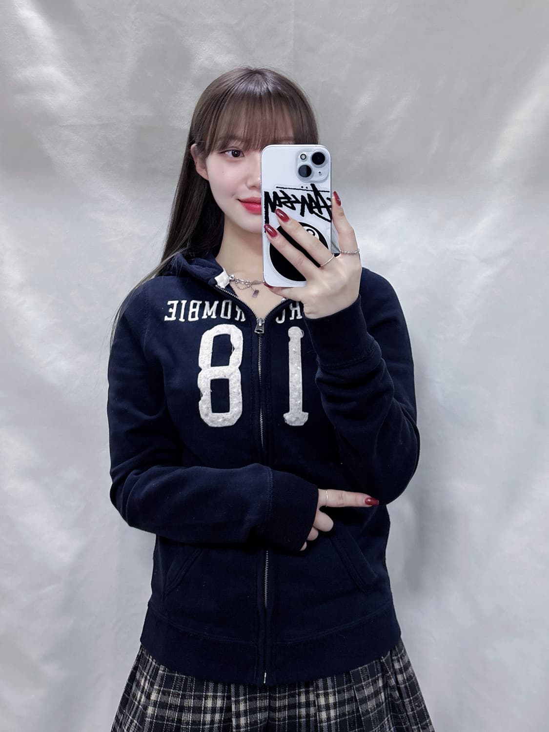 아베크롬비 다크네이비 빅로고 후드집업 상품이미지1