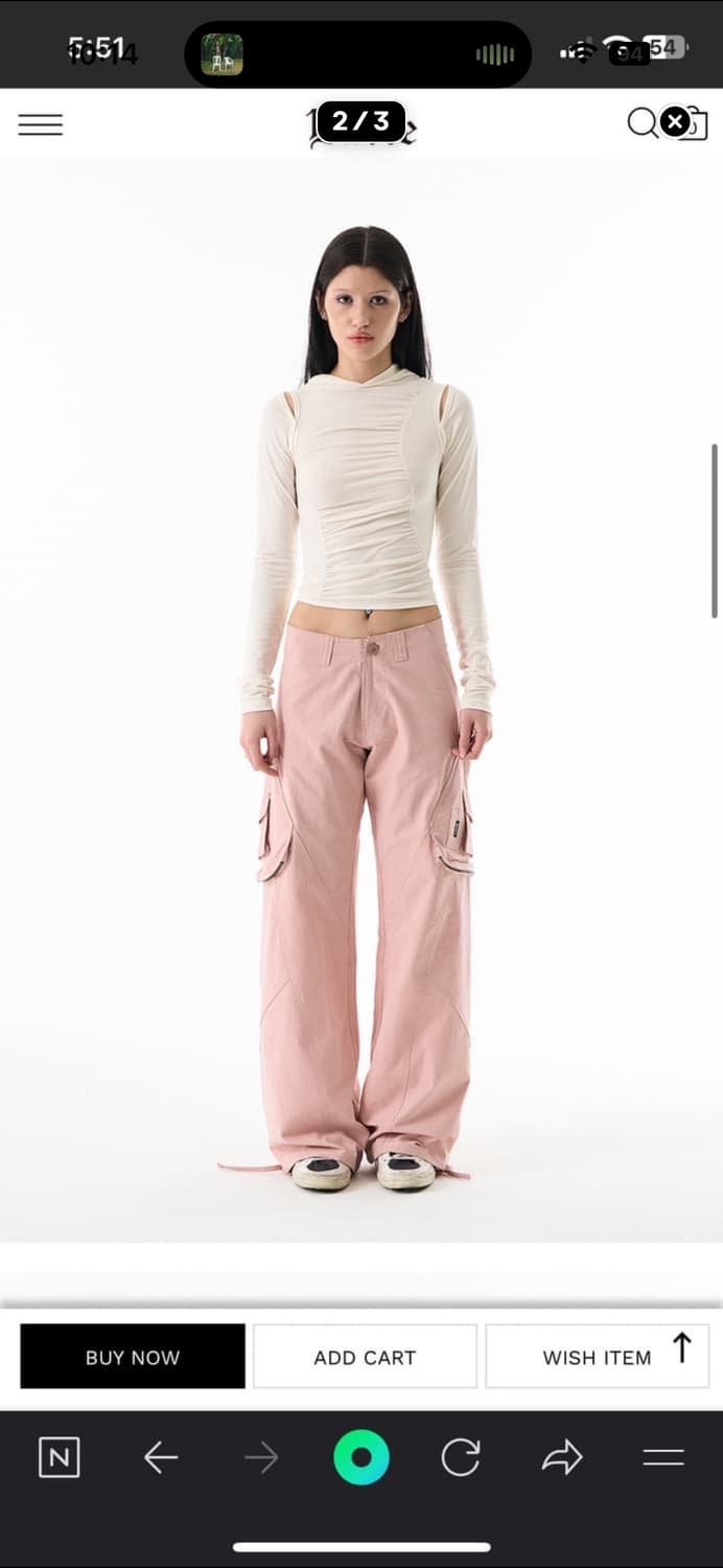 배디 컷아웃 셔링 후드 티셔츠 아이보리 상품이미지3