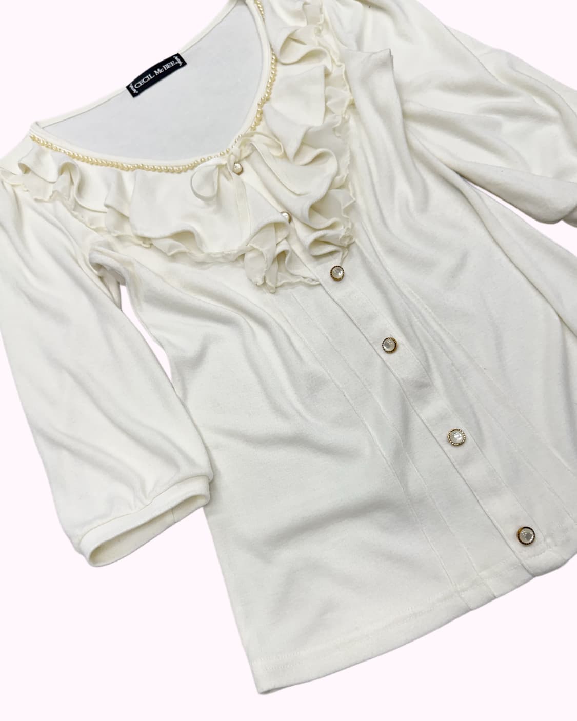 ivory ruffle ribbon blouse 상품이미지3