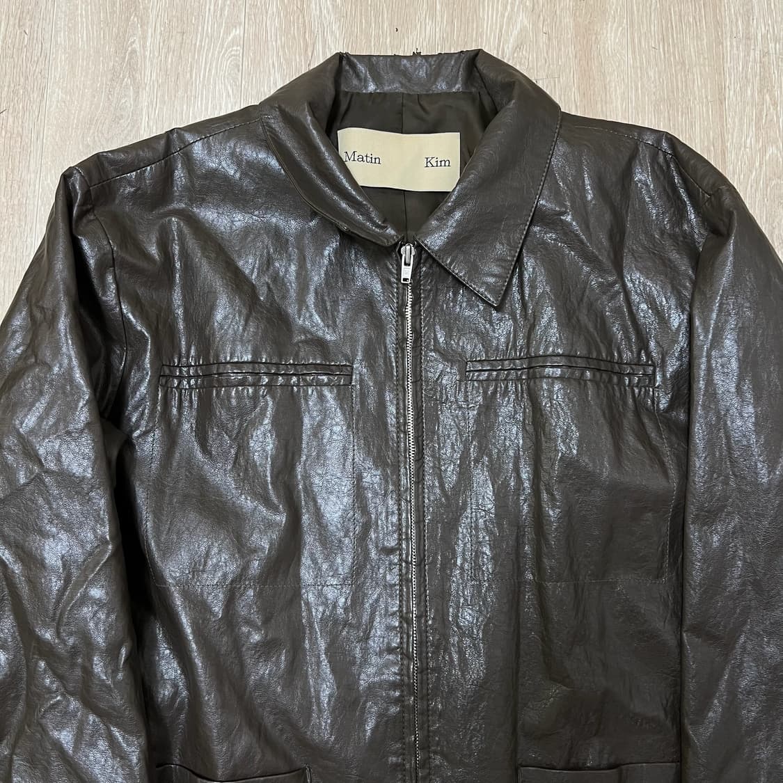 마뗑킴 남성 미니멀 라이더 가죽자켓 L/100  상품이미지2