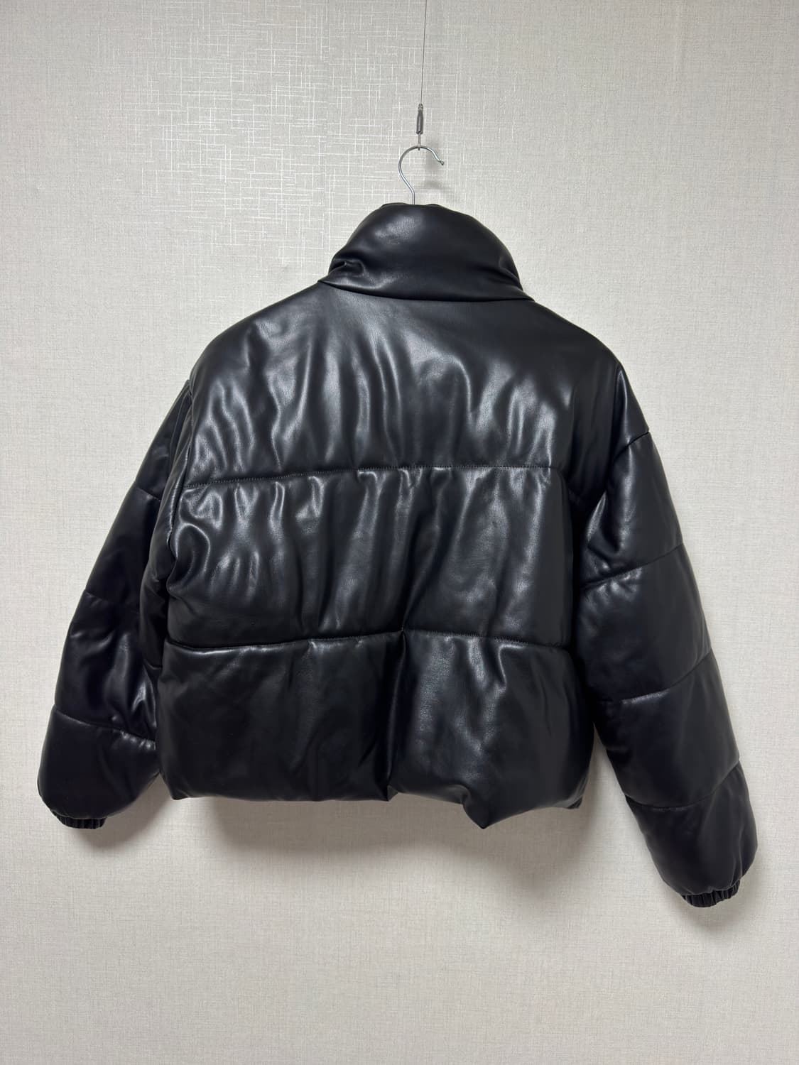 블랙 레더 숏패딩 free size 상품이미지3