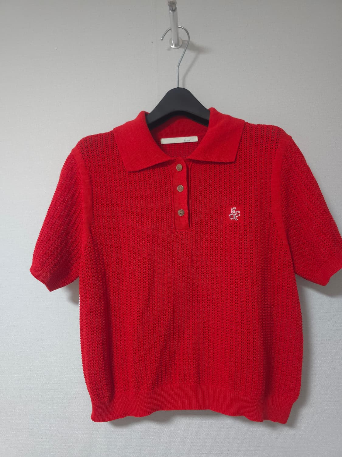 지컷 레드  카라 펀징 니트티 F 상품이미지2