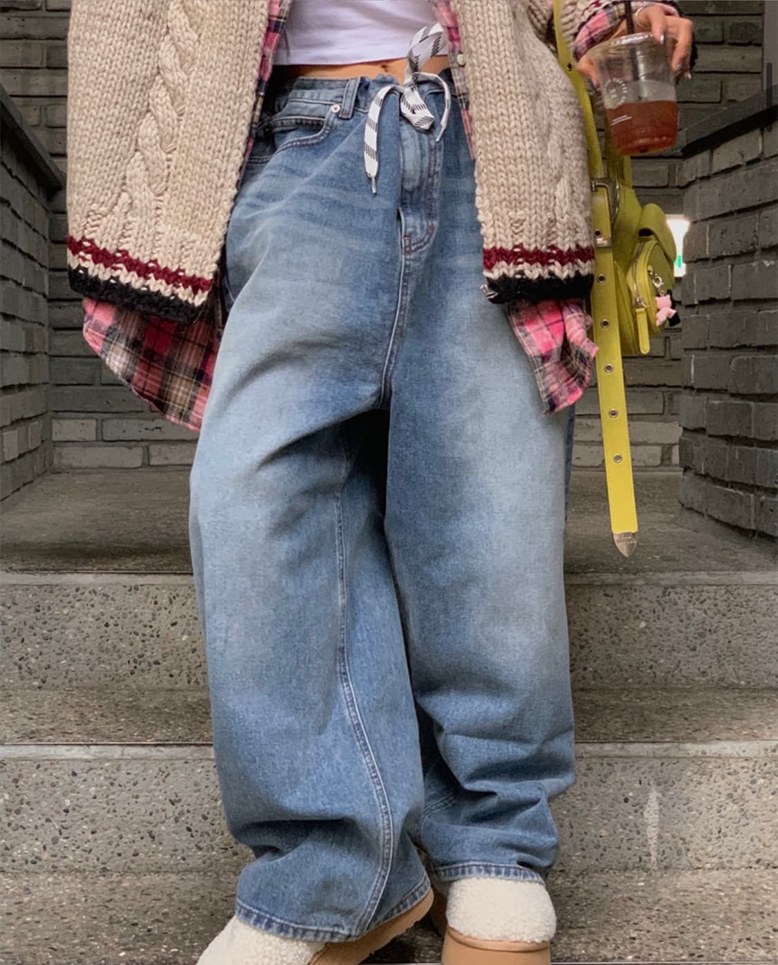 에즈이프캘리 WIDE STRING DENIM PANTS BLUE 상품이미지2