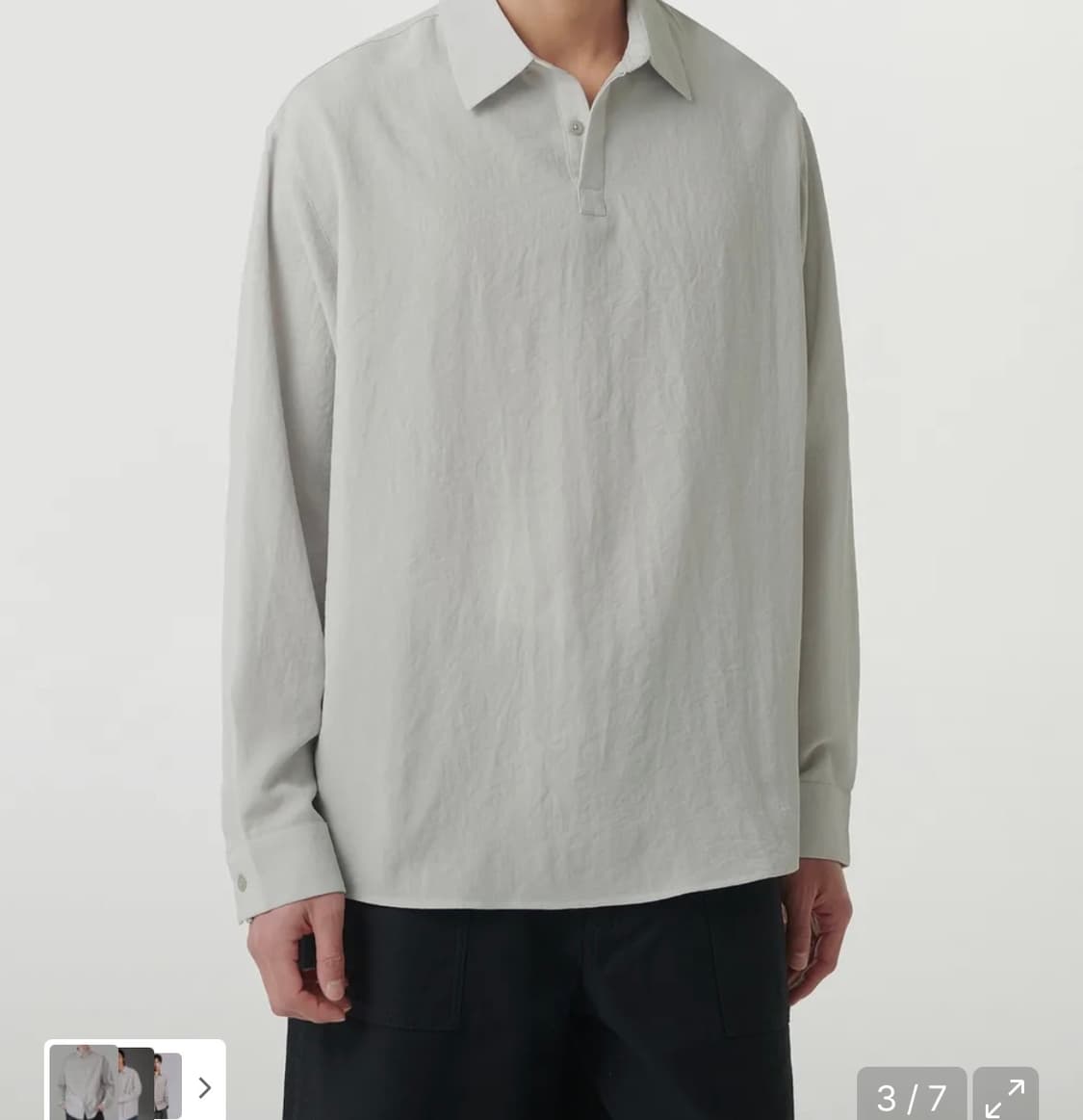 무탠다드 릴렉스드 린넨 셔츠M 상품이미지4