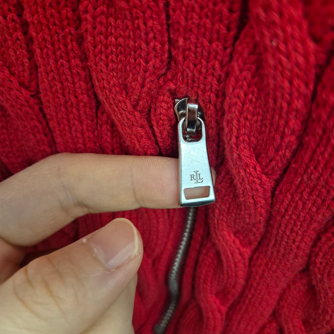 로렌 랄프로렌 케이블 니트 집업 가디건 M 상품이미지3