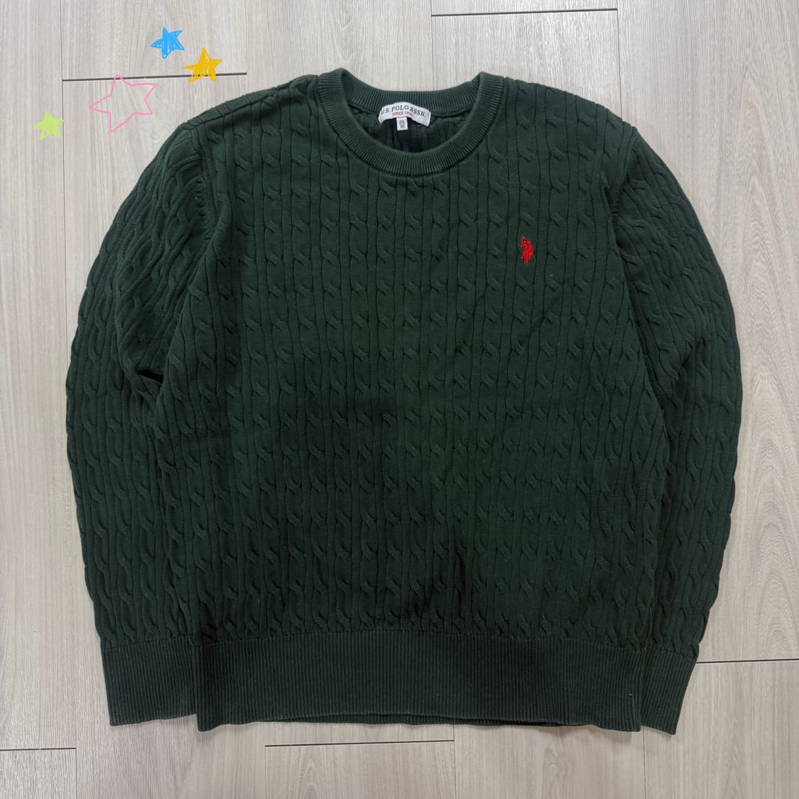 US 폴로 딥그린 꽈배기 니트 상품이미지1