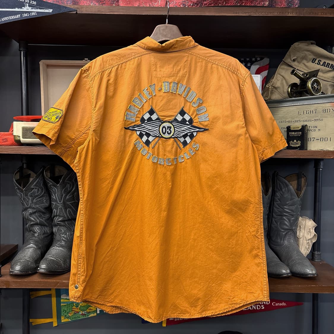 할리데이비슨 레이싱 #1 펠트 와펜 라이트 코튼 하프셔츠 N1072 상품이미지2