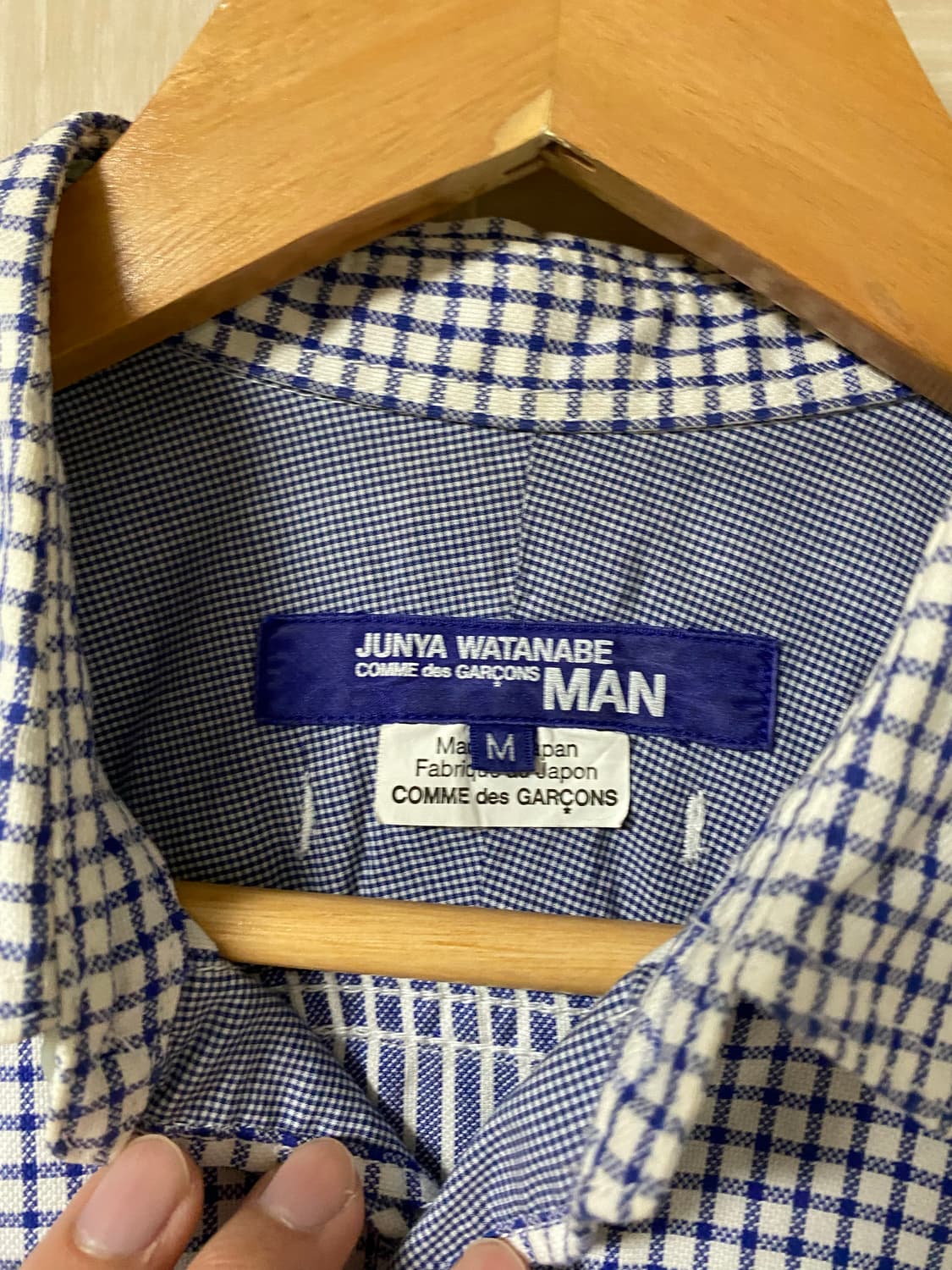준야와타나베 맨 패치워크 체크 셔츠 M 상품이미지9