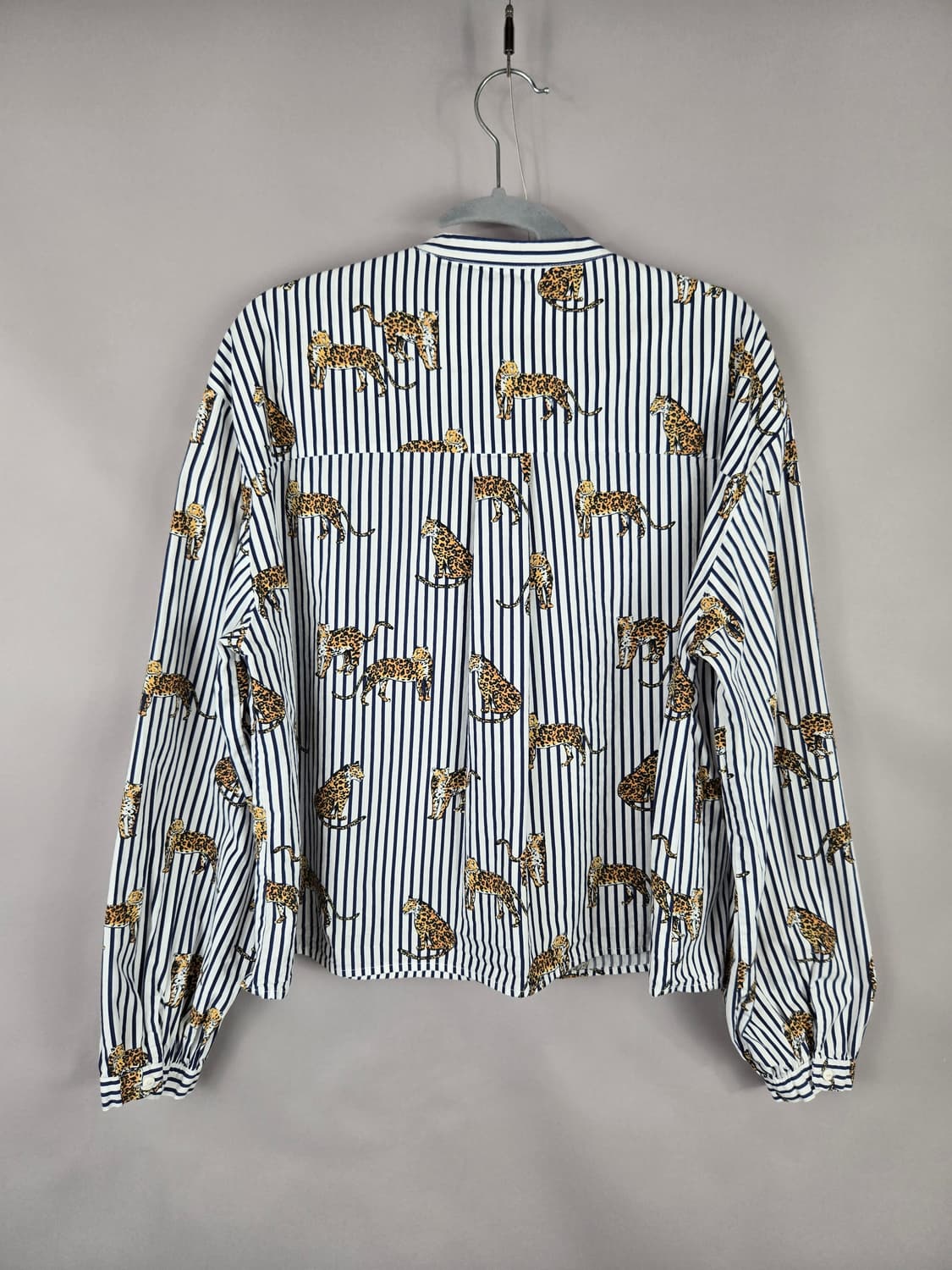 [무료배송]자라 L 여성 스판 차이나카라 표범 레오파드 스트라이프 셔츠 상품이미지7