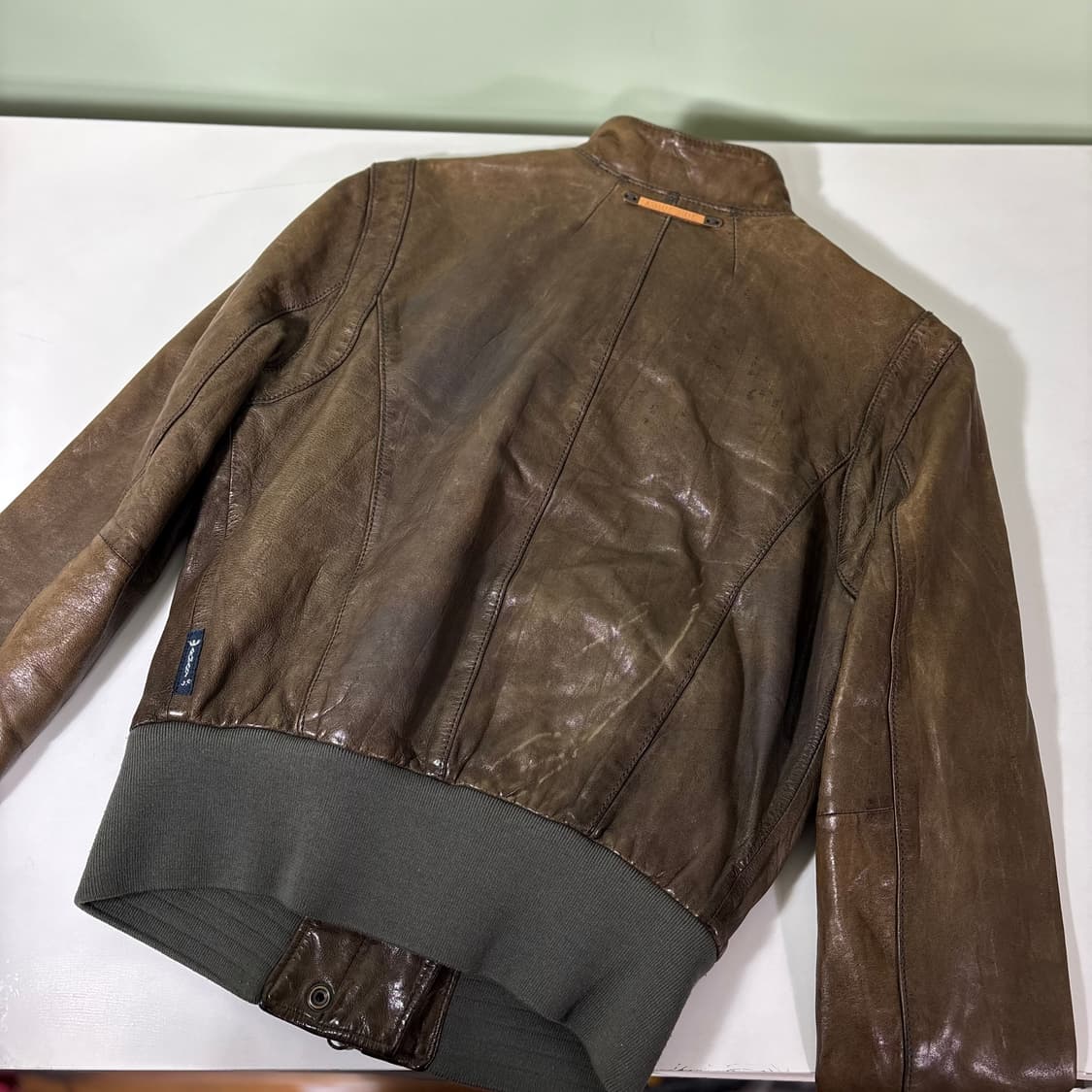 우먼M 아르마니 진스 브라운 양가죽 레더자켓 상품이미지3