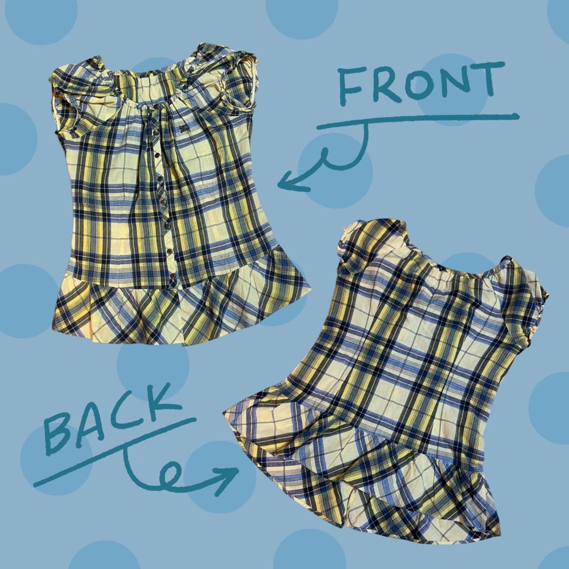 나나깔 빈티지 버버리 퍼프 소매 체크무늬 블라우스 상품이미지2