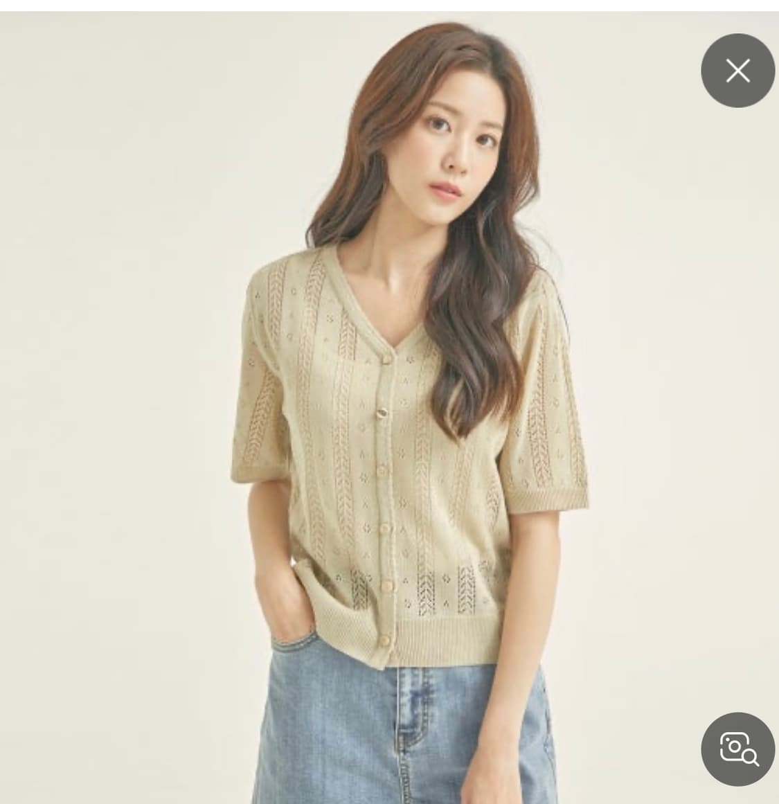 로엠 스카시 반팔 가디건 베이지(M)    상품이미지1