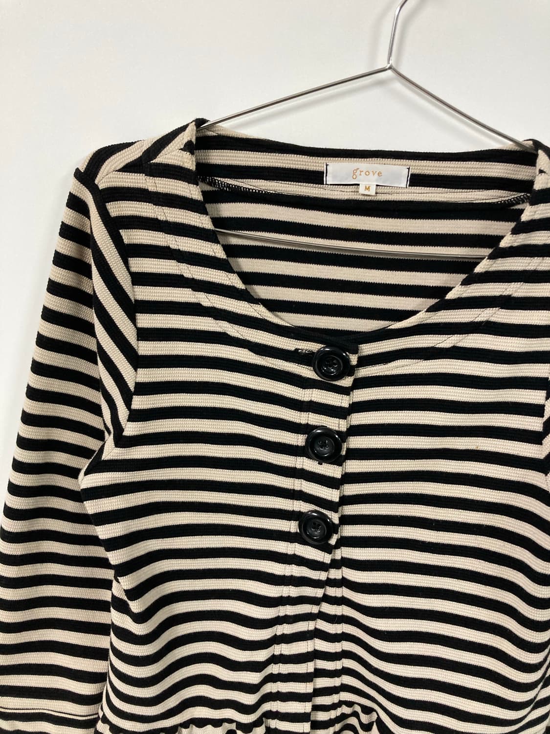 빈티지 스트라이프 프릴 니트 자켓 상품이미지4