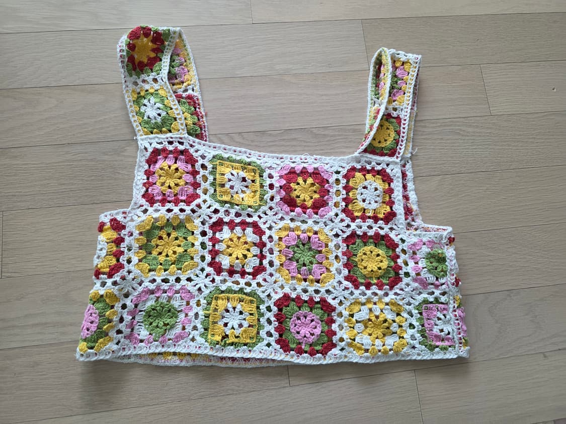 니트 패치워크 니트 조끼 베스트 히피 에스닉 상품이미지3