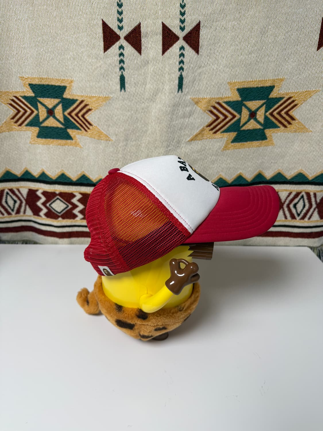 BAPE College Mesh Cap Red 베이프 트러커 캡 상품이미지2