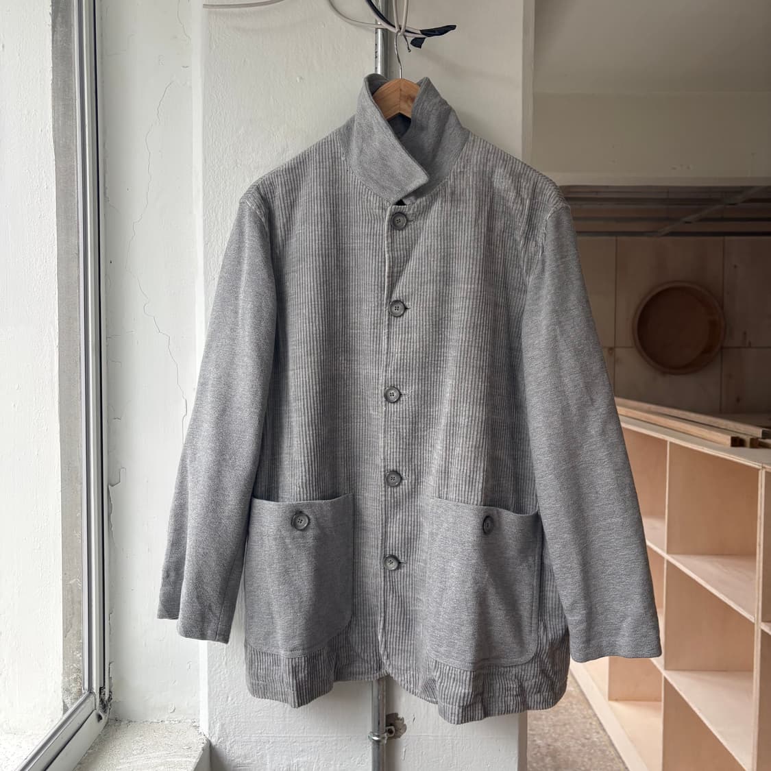 HAI SPORTING GEAR 그레이 코듀로이 & 스웻 믹스 자켓 상품이미지7