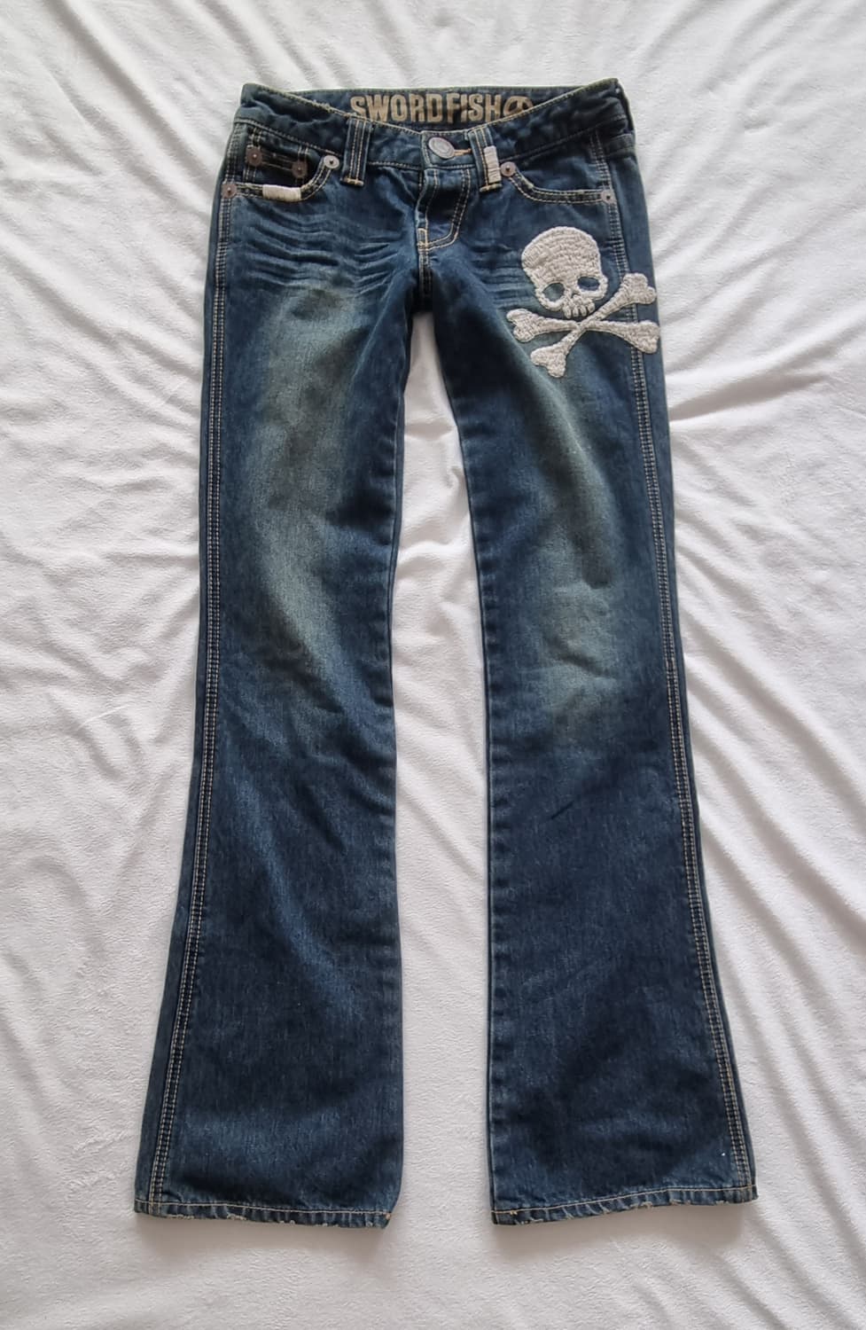 빈티지 y2k 펑크 해골 부츠컷 팬츠  상품이미지1