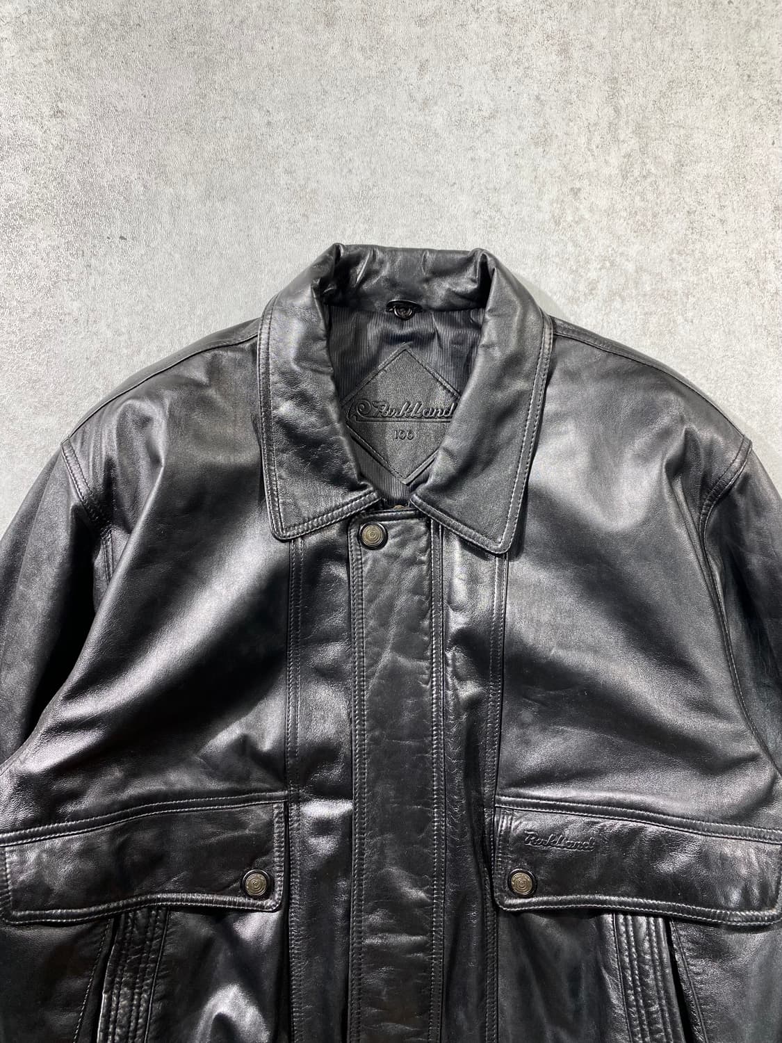 [L] 90s Vintage 빈티지 블랙 양가죽 봄버자켓 상품이미지2