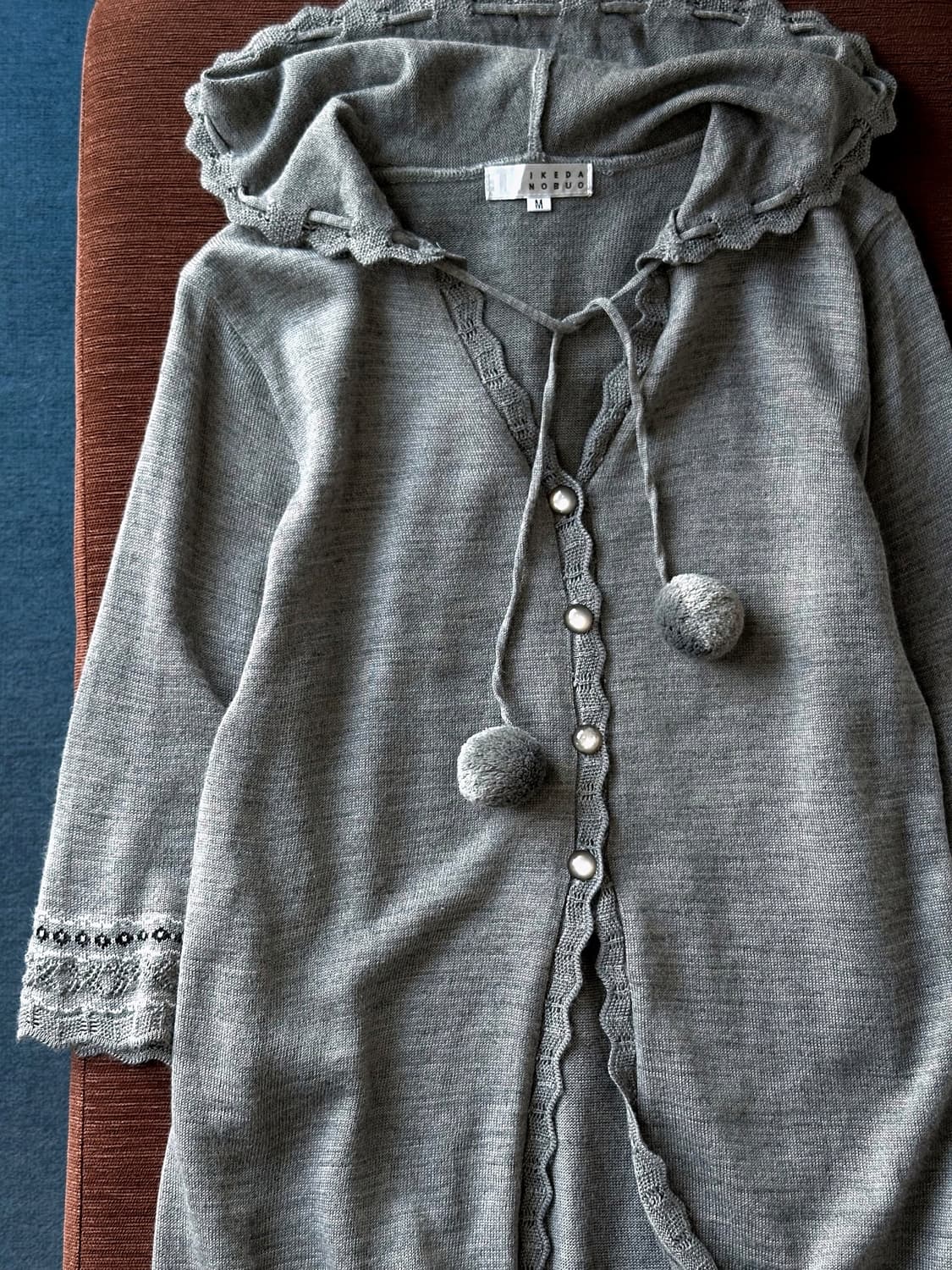 Design high gauge hooded long knit top 상품이미지2