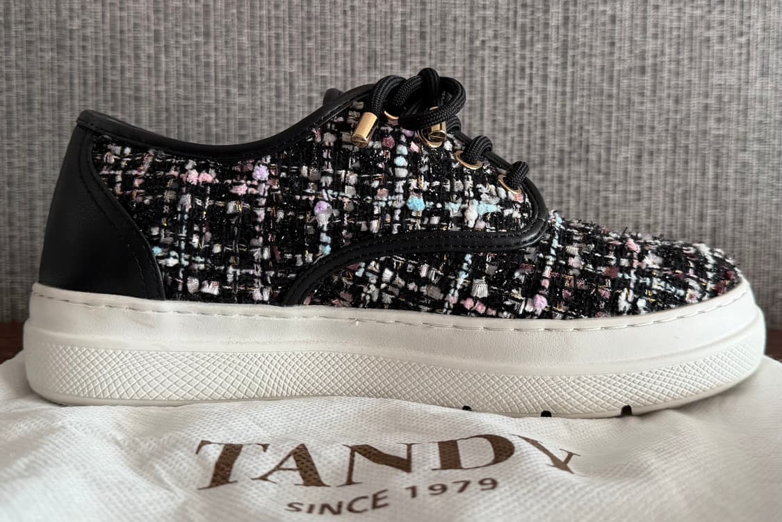 탠디 TANDY 트위드 소가죽 여성화 캐주얼 세미정장 스니커즈 운동화 상품이미지4