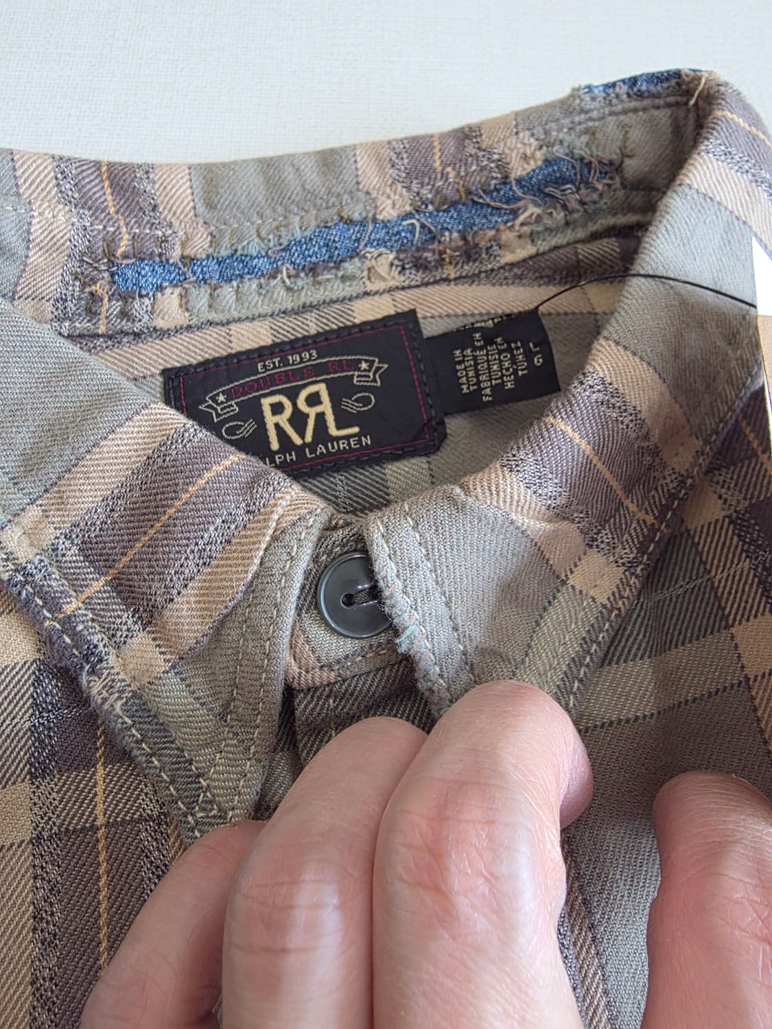 RRL 리페어 프래드 트윌 워크셔츠 상품이미지3